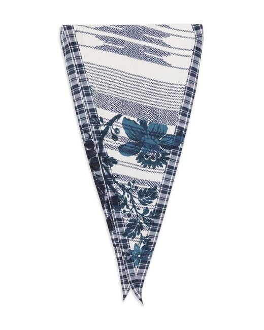 Pierre Louis Mascia Blue Aloeuw Floral Print Scarf
