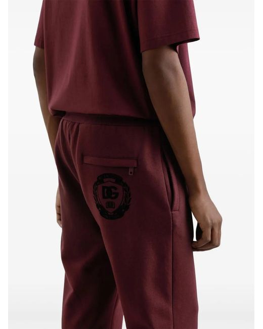 Dolce & Gabbana Red Logo-Detail Track Pants for men
