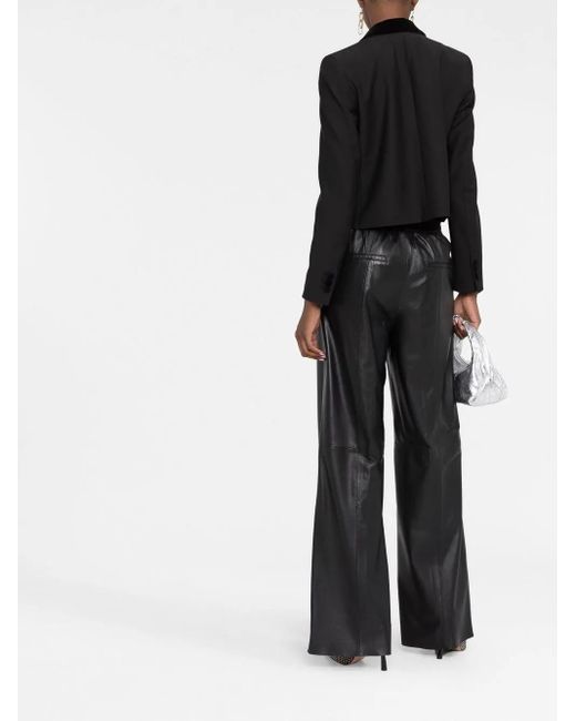 Philipp Plein Black Rhinestone Cropped Blazer