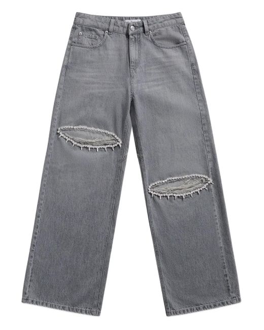 Area Gray Crystal-Embellished Jeans