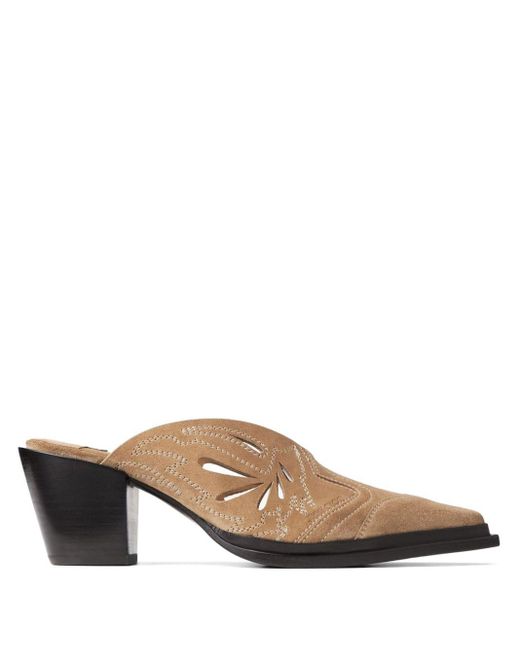 Jimmy Choo Brown Cece 60 Leather Mules