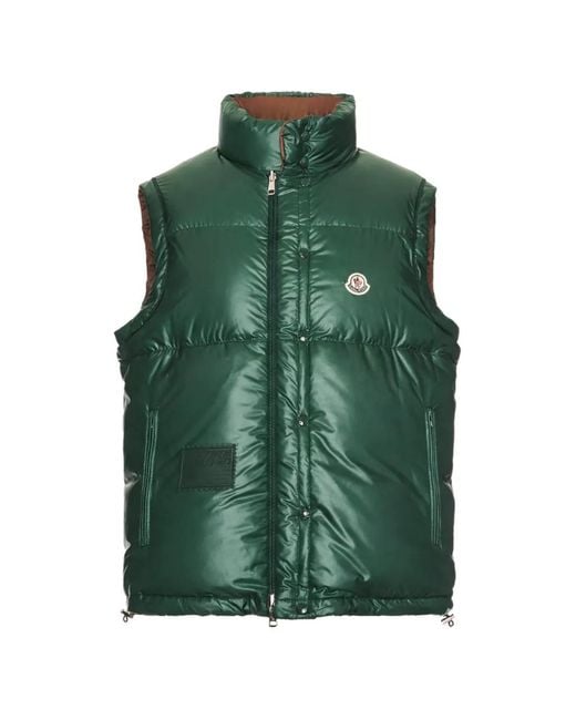 Moncler Brown Logo-Patch Puffer Jacket for men