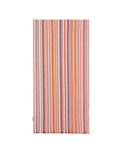 Fedeli Pink Striped Cashmere Scarf for men