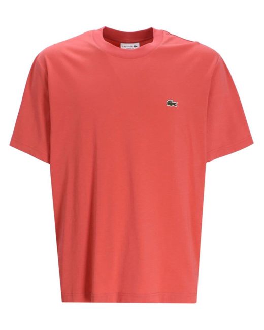 Lacoste Red Logo-appliqué Cotton T-shirt for men