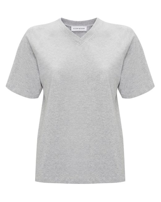 Victoria Beckham Gray Football Organic-cotton T-shirt