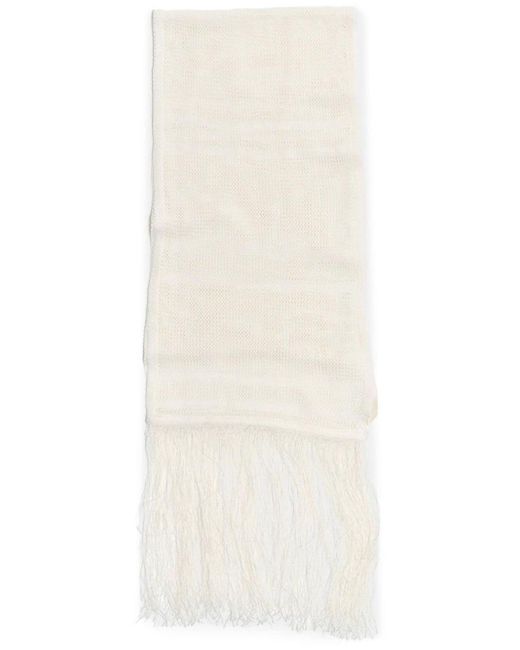 Our Legacy White Open-knit Fringed Scarf