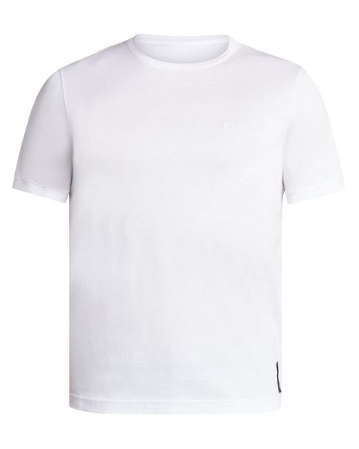 Fendi White O'lock-embroidered Cotton T-shirt for men