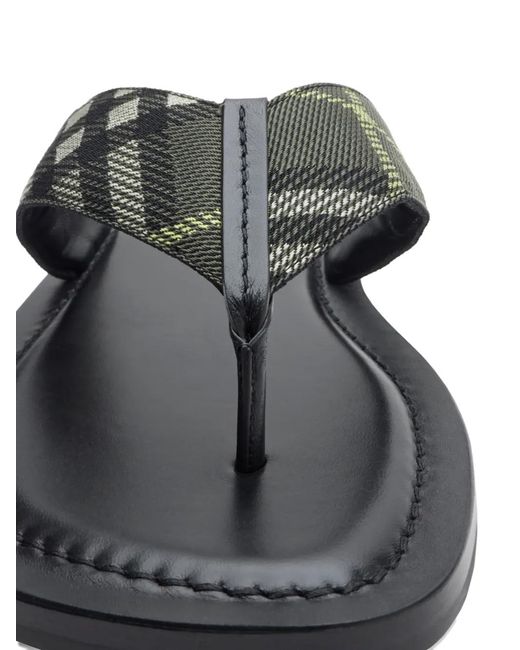 Burberry Black Check Pavilion Sandals for men