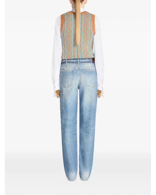 Dries Van Noten Gray Jacquard Wool Top