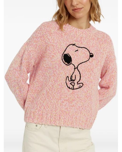 Chinti & Parker Pink Snoopy Marl Sweater