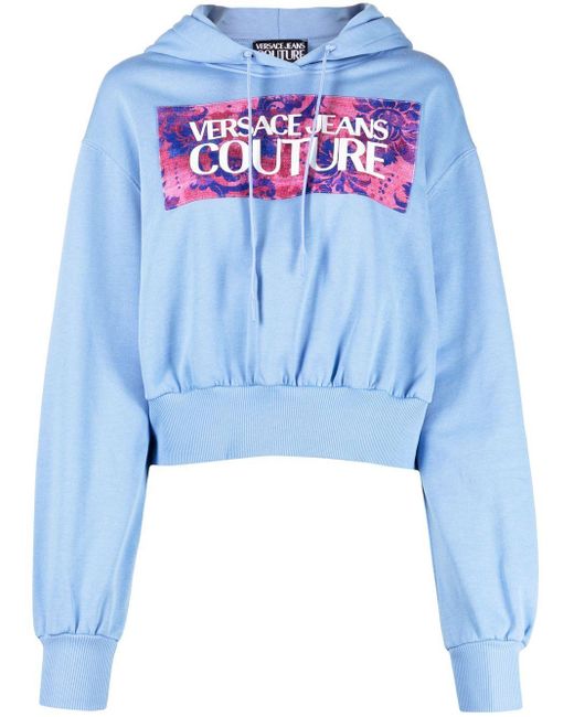 Subdividir cable Persona Sudadera con capucha y logo de Versace Jeans Couture de color Azul | Lyst