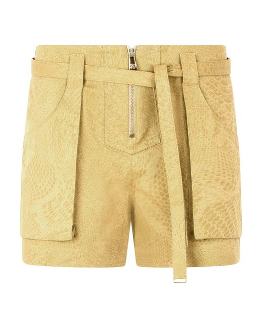 Roberto Cavalli パイソンパターン ショートパンツ Yellow