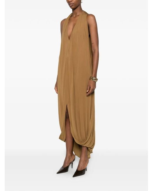 Esse Studios Natural V-Neck Split Dress