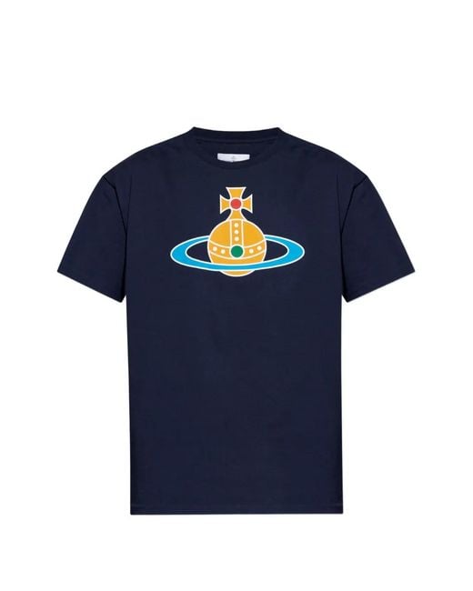 Vivienne Westwood メンズ ブルー プリント Tシャツ