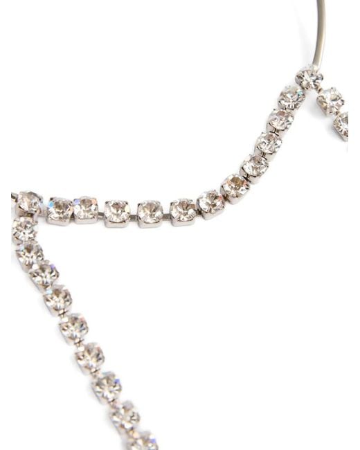 MM6 by Maison Margiela White Rhinestone-Pendant Necklace