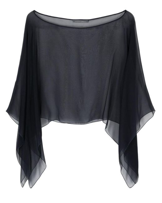 Blusa semi trasparente di Alberta Ferretti in Black
