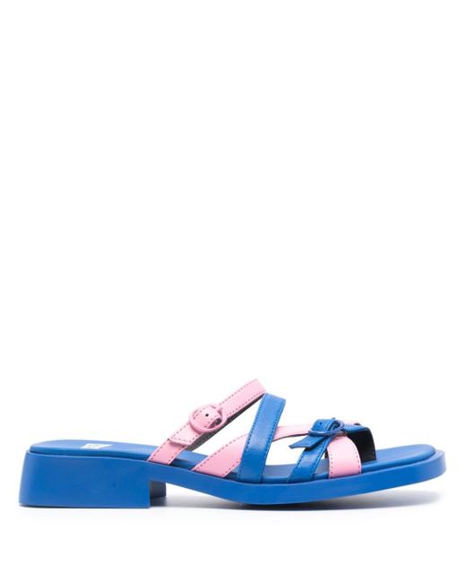 Camper Dana Twins 30mm Two-tone Leather Sandals in het Blue