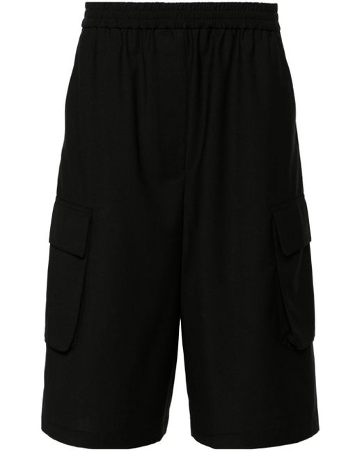 Tibi Black Tropical Cargo-Shorts