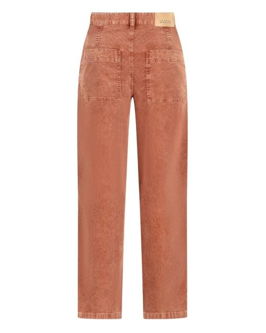 Isabel Marant Orange Onyta Pleated Pocket Trousers