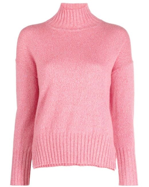 Peserico サイドスリット ハイネックセーター Pink