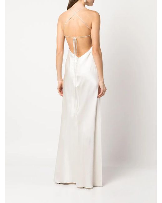 Michelle Mason White Cut-Out Detail Gown