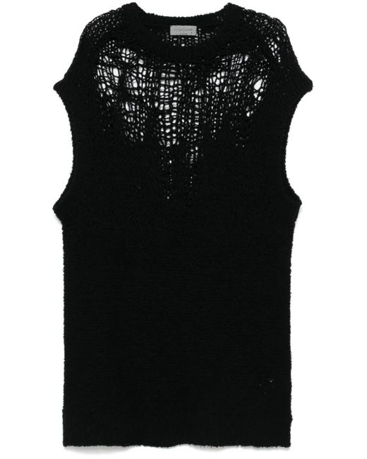 Yohji Yamamoto Pullunder Mit Lochstrickmuster in Black für Herren