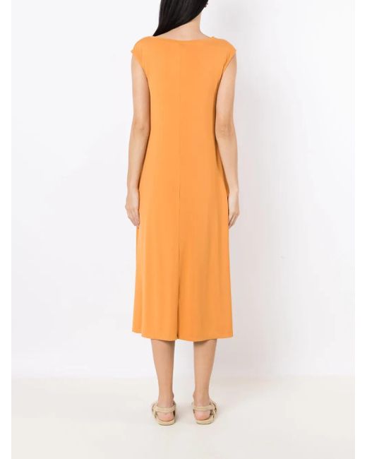 Vestido midi Tie con cuello redondo Lygia & Nanny de color Orange