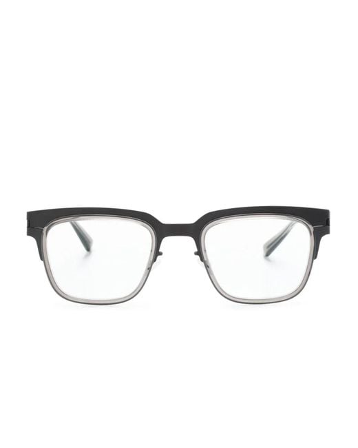 Mykita Gray Raymond Rectangle-Frame Glasses