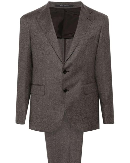 Tagliatore Gray Single-Breasted Virgin Wool Suit for men