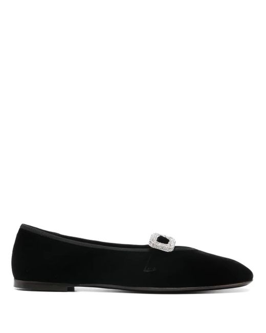 Giuseppe Zanotti Black Georgia Buckle Ballet Flats