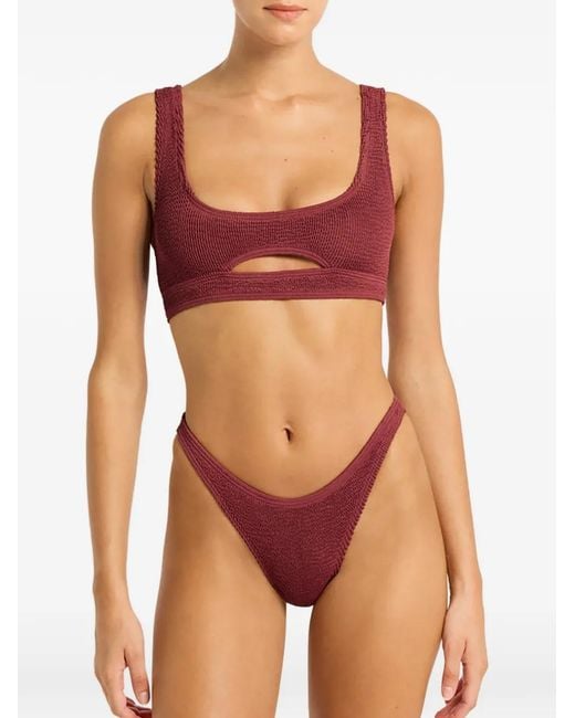 Bondeye Red Sinner Smocked Bikini Bottom