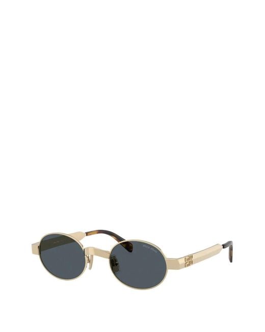 Miu Miu Metallic Oval-Frame Sunglasses