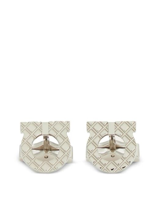 Ferragamo White Gancini Cufflinks for men
