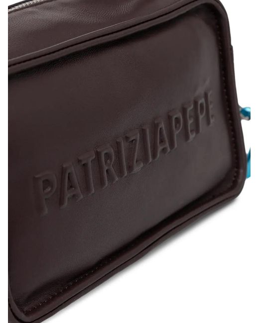 Patrizia Pepe Brown Mini (Im)Perfection Embossed Cross Body Bag