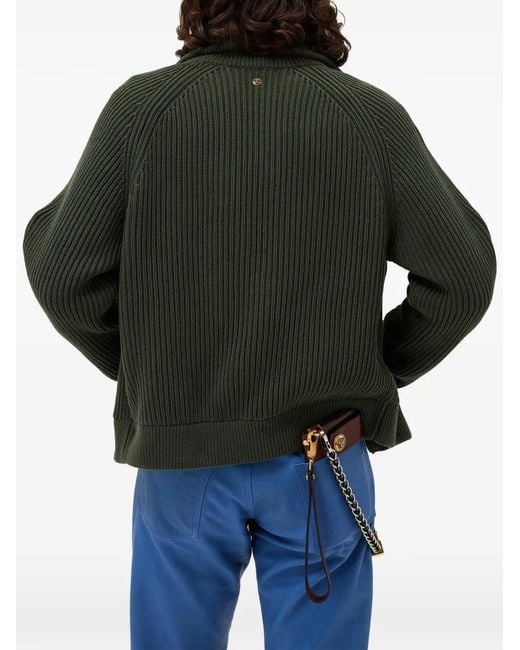 Versace Black Wool Knit Zip Sweater for men