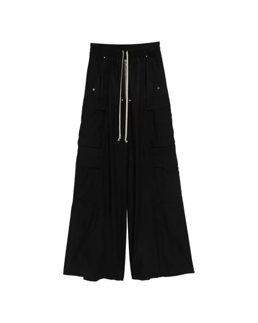 Rick Owens Black Cargobelas Drawstring Cargo Pants