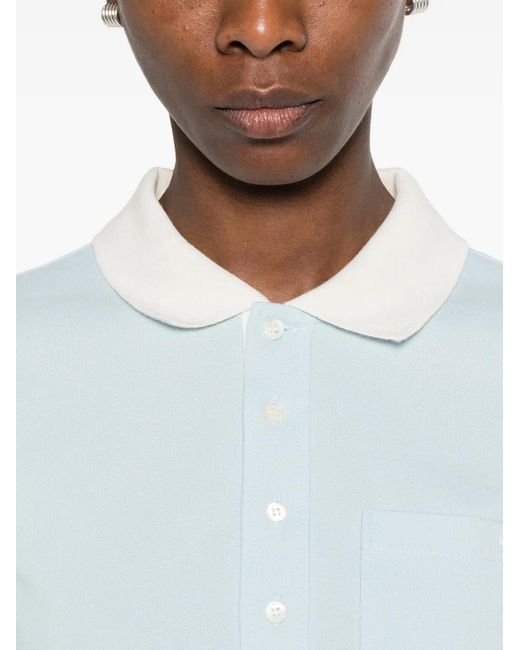 A.P.C. Blue Half-Button Polo Top
