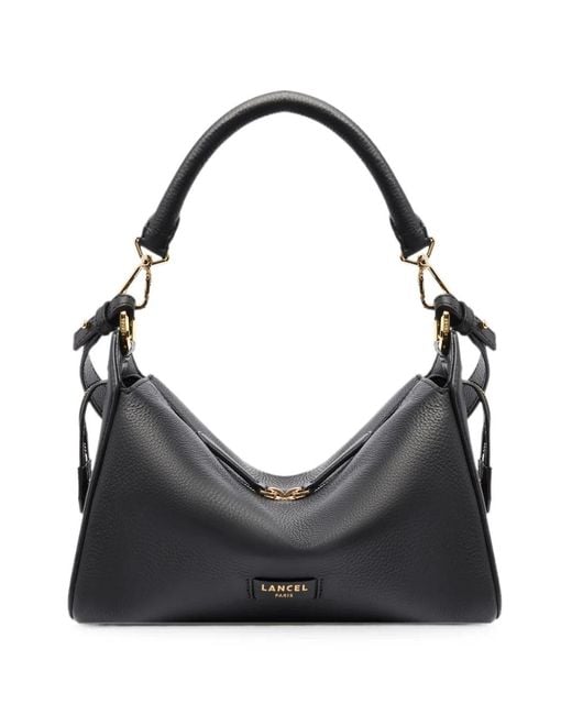 Lancel Black Louison Grained Leather Shoulder Bag