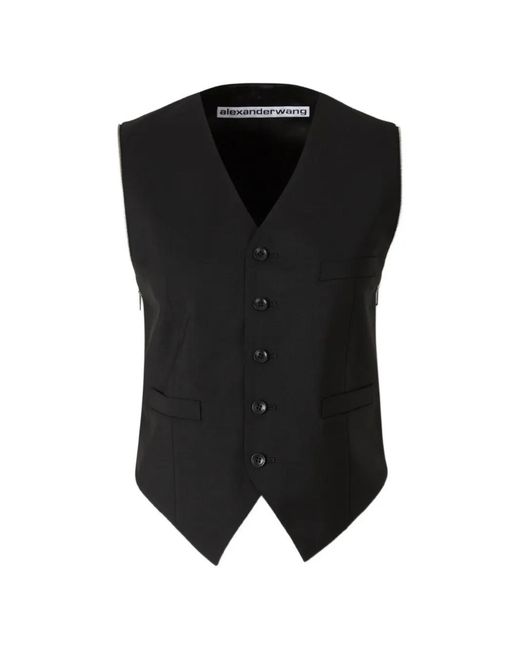 Alexander Wang Black Zip-Detail Waistcoat