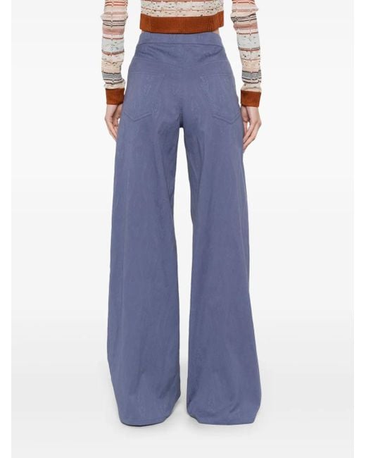 Etro Blue Jacquard Trousers