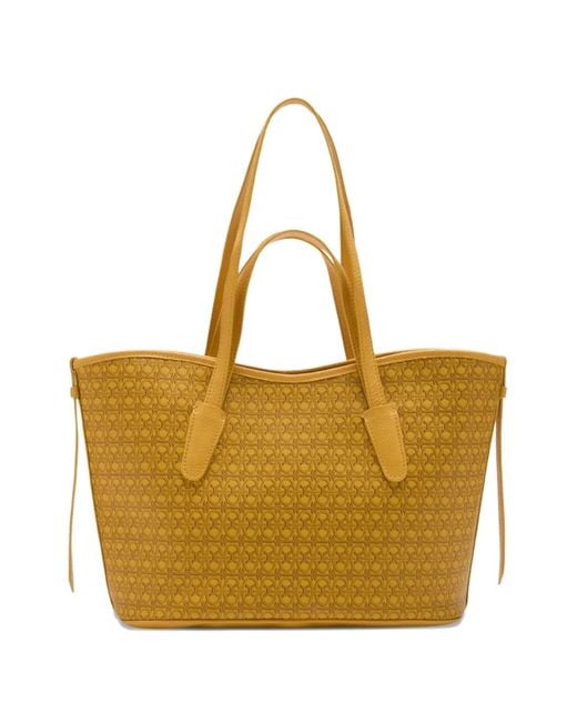 Coccinelle Yellow Monogram Straps Tote Bag