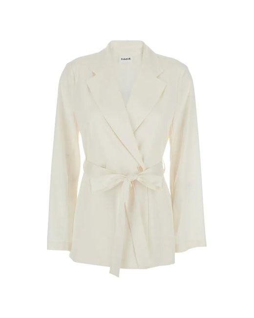 P.A.R.O.S.H. White Tie-Waist Jacket