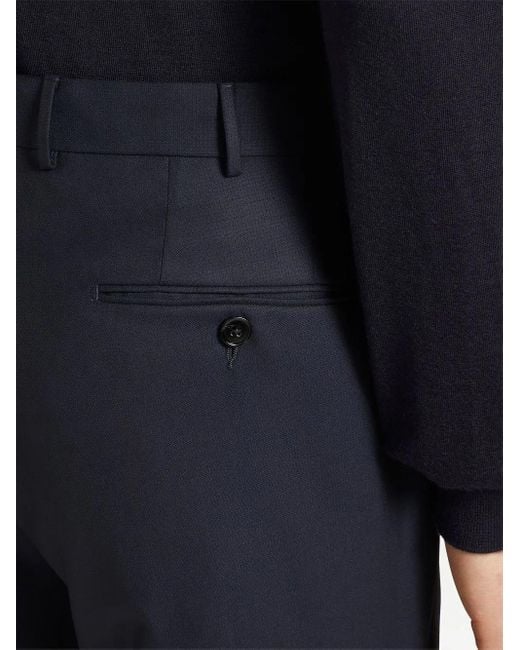 Zegna Blue 15Milmil15 Tailored Wool Trousers for men