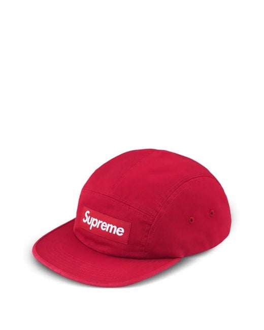 Supreme Red Washed Chino Twill Baseball Cap for men