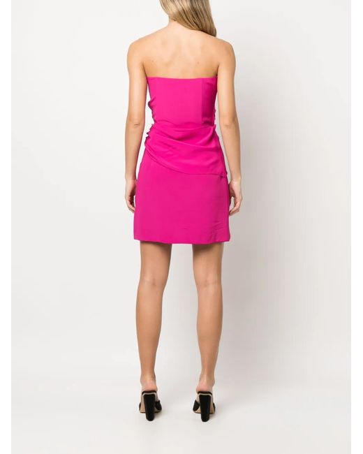 FEDERICA TOSI Pink Ruched Knotted Minidress