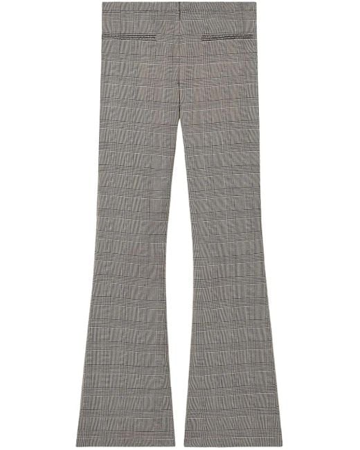 Courreges Gray Flare Mid-Rise Prince Of Wales Pants