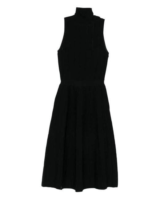 Abito A Coste Con Collo Alto di Elisabetta Franchi in Black