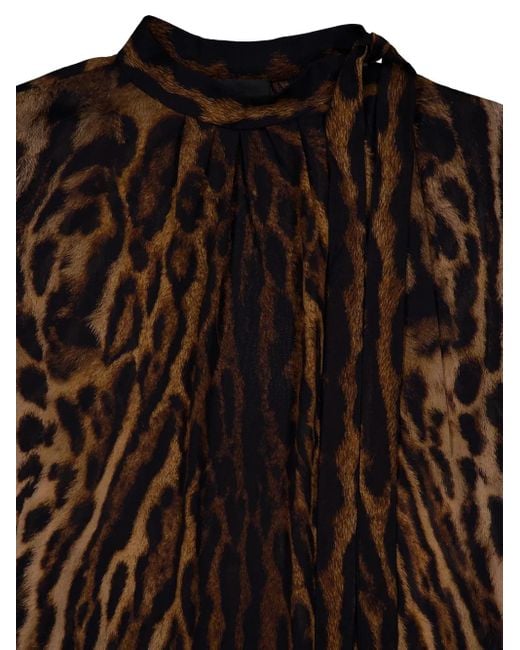 Givenchy Black Leopard-Print Blouse