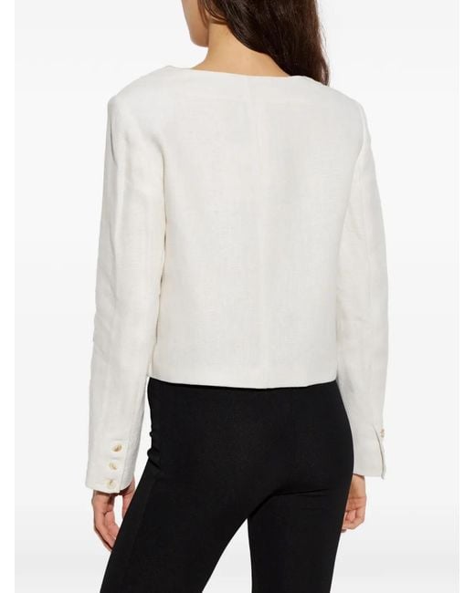 Posse White Emma Square-Neck Button-Up Jacket
