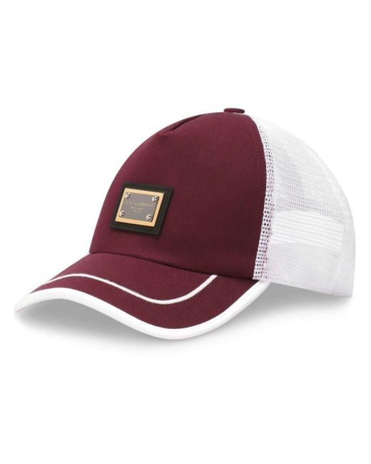 Cappello da baseball con placca logo di Dolce & Gabbana in Purple da Uomo